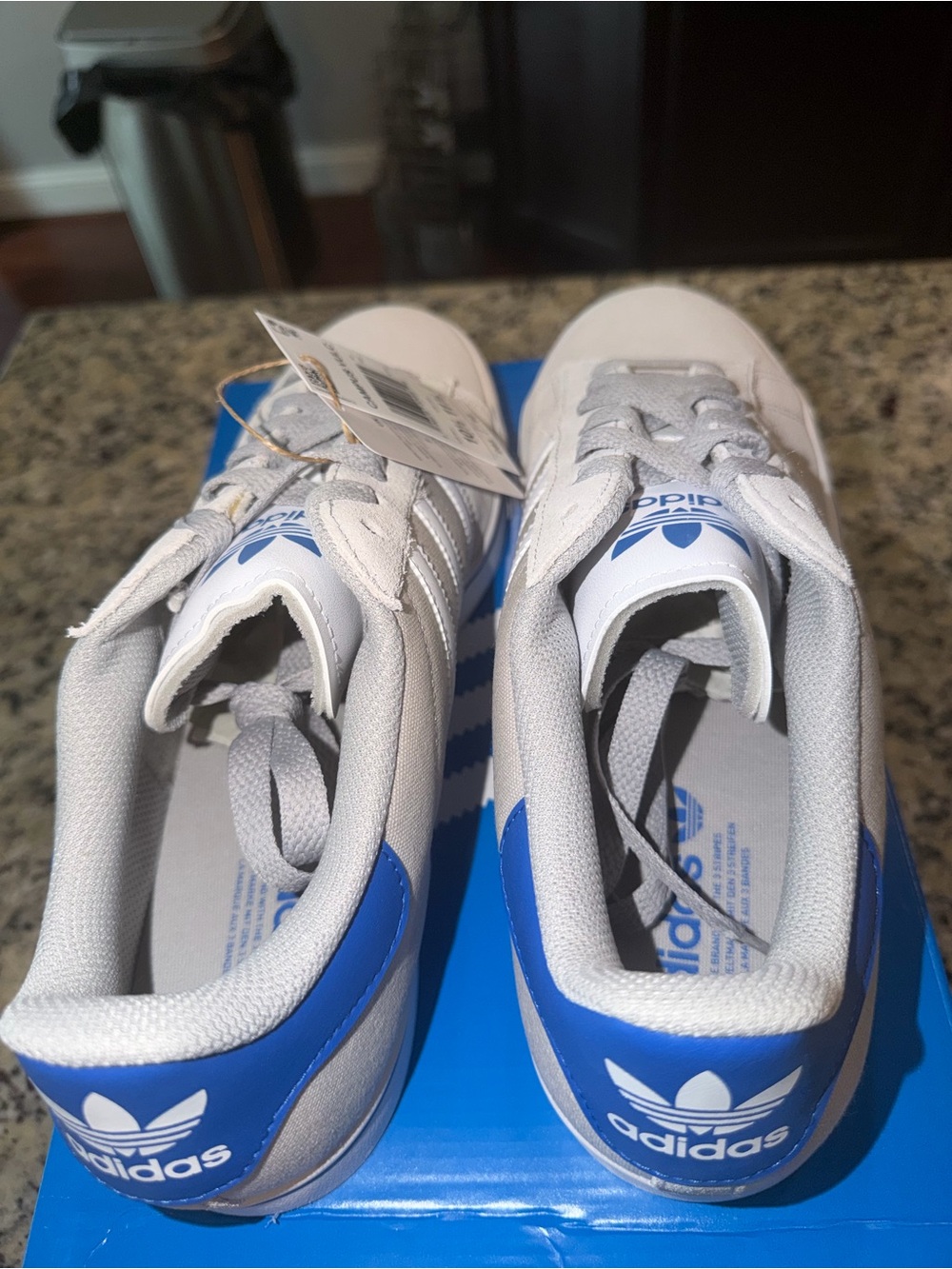 Size 10.5  Adidas Campus Vulc Grey Bluebird SKU ID 1372 Brand New Damaged Box - Picture 6 of 10